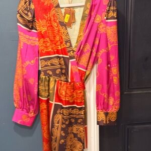 Chelsea & Violet Multicolor Paisley Long Sleeve Dress